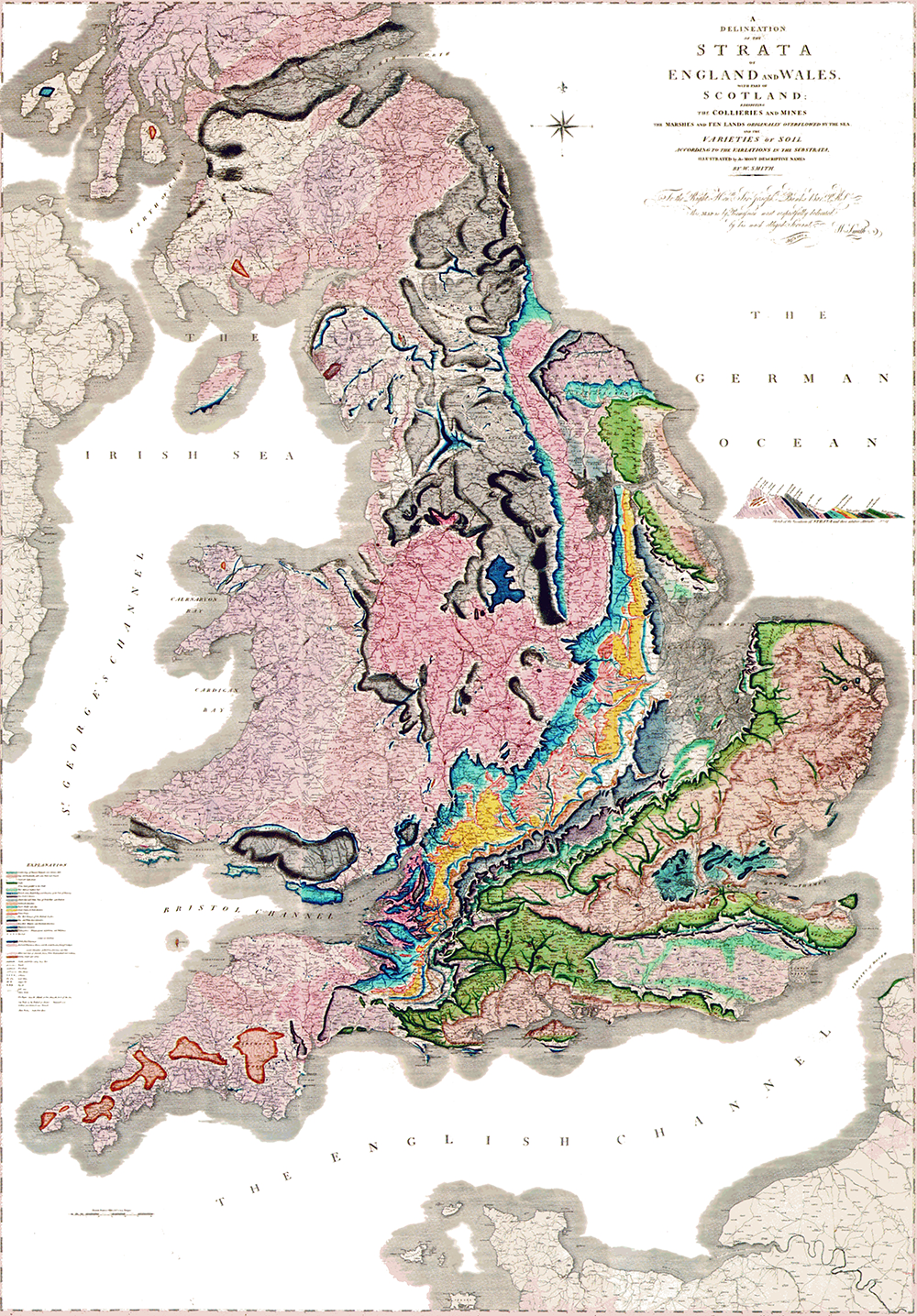 Geological map of England by William "Strata" Smith