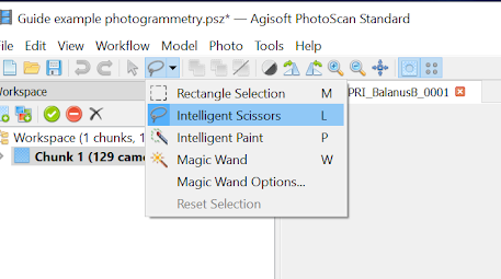 Screenshot of options available under the selection tool dropdown.