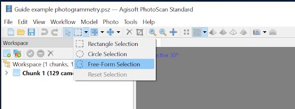 Screenshot of the selection tool options available.