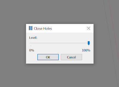 Screenshot of "Close Holes" window.